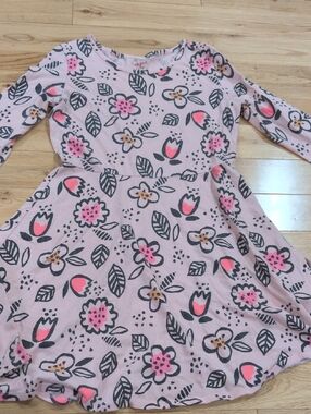 Cat & Jack Pink Floral Long-Sleeve Twirl Dress